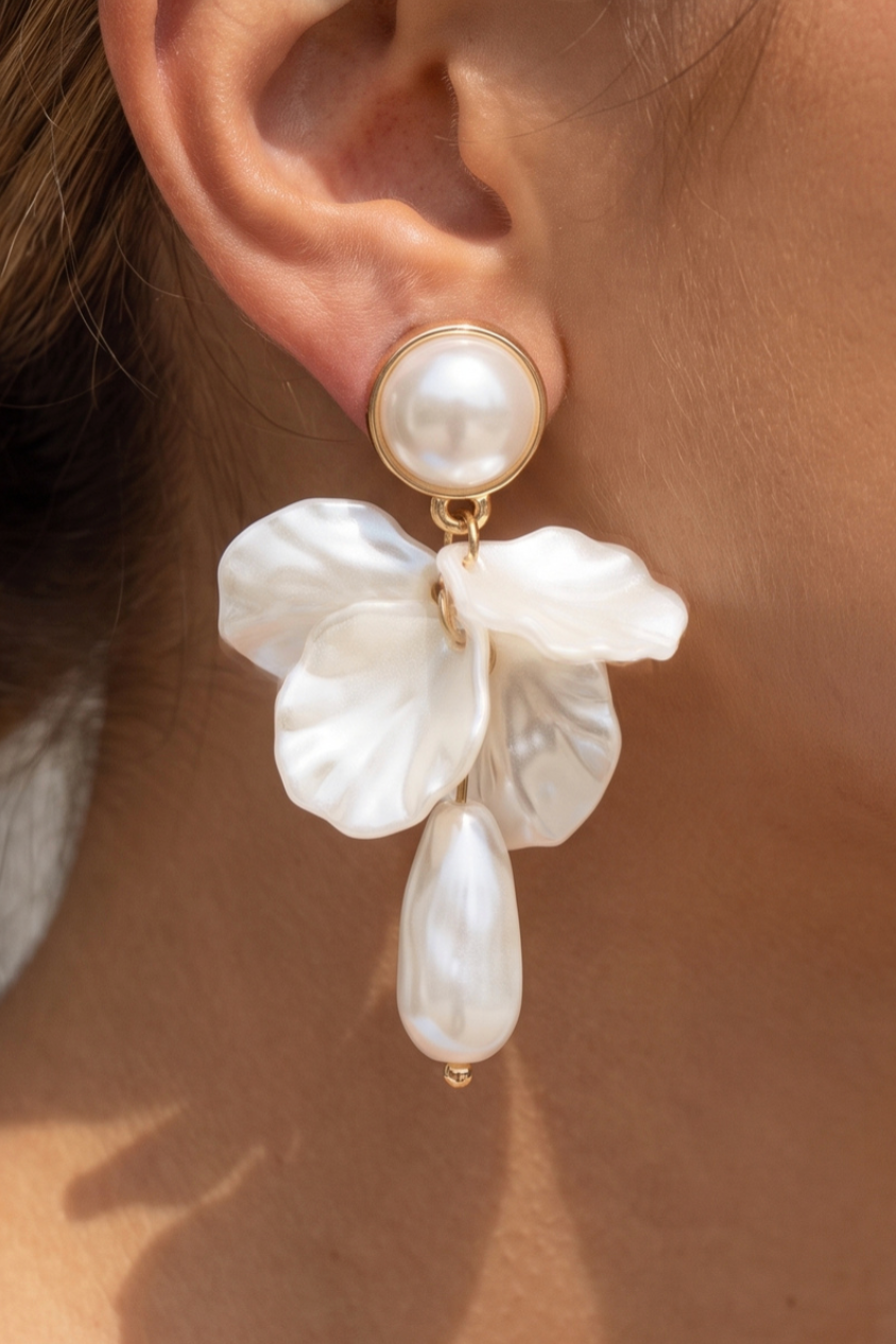 Stacey Pearl Cluster Earrings
