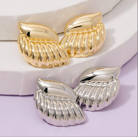 Lacey Wings Shield Earrings