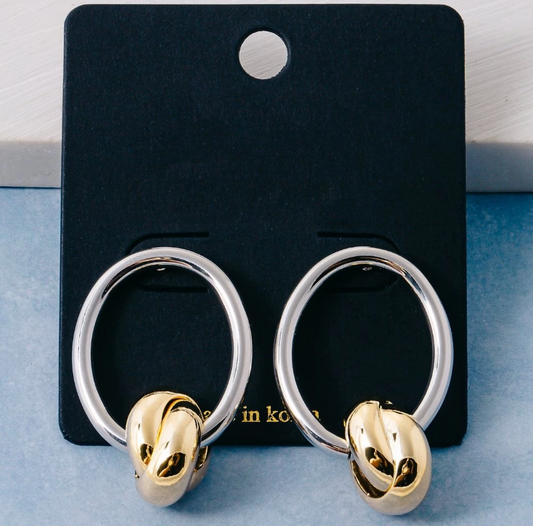 Win Win Knot Charm Hoop Earrings
