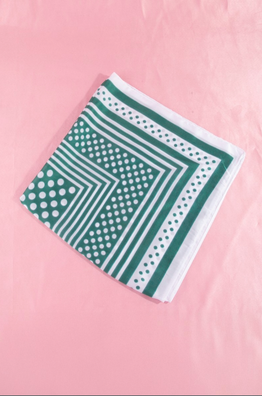 Out There Polka Dot Satin Scarf Green