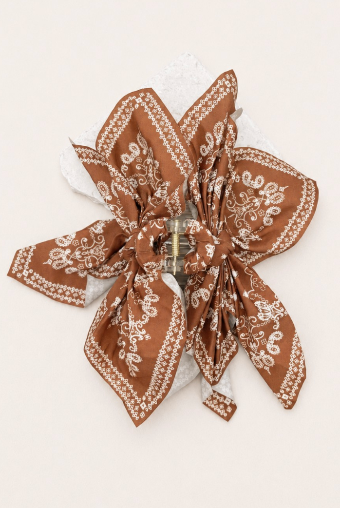 Taylor Paisley Claw Clip Brown