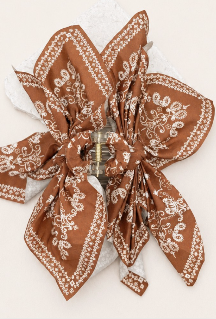 Taylor Paisley Claw Clip Brown