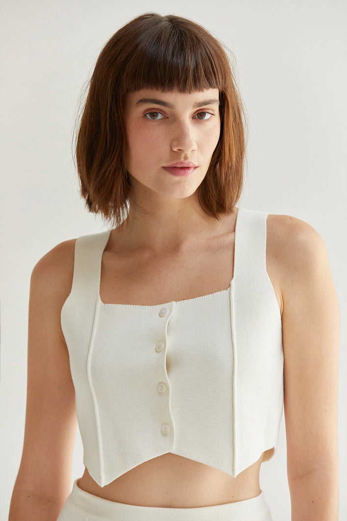 Charlotte Jacquard Knit Vest Top