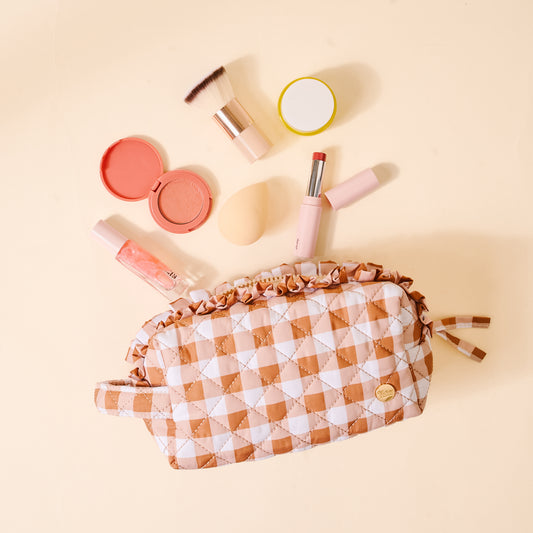 Maple Gingham Essentials Pouch