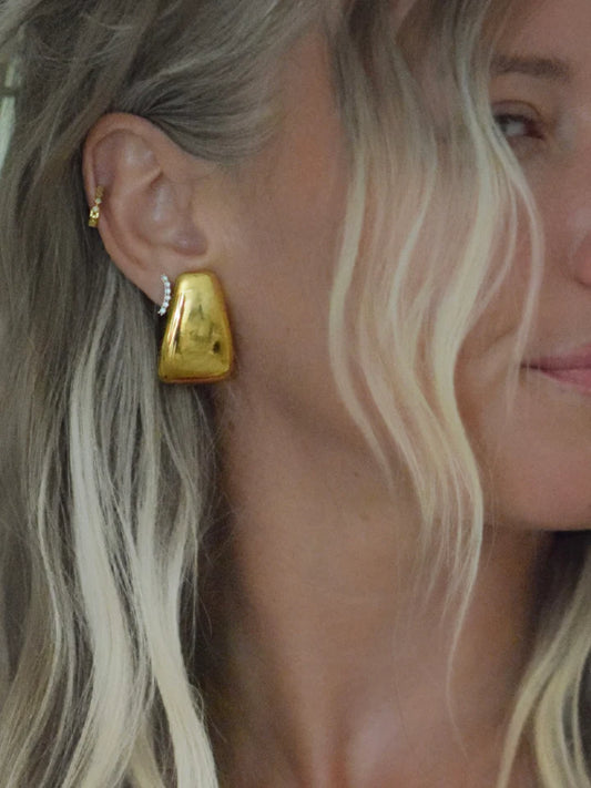 A List Earrings Gold