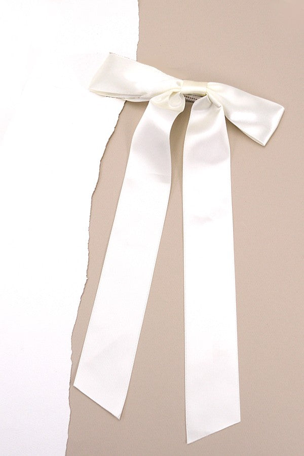 Abby Bow Clip Off White