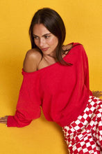 Load image into Gallery viewer, Cherry Pop Off Shoulder Sweatshirt