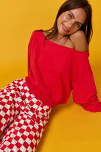 Load image into Gallery viewer, Cherry Pop Off Shoulder Sweatshirt