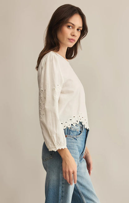 Ambroise Embroidered Linen Top