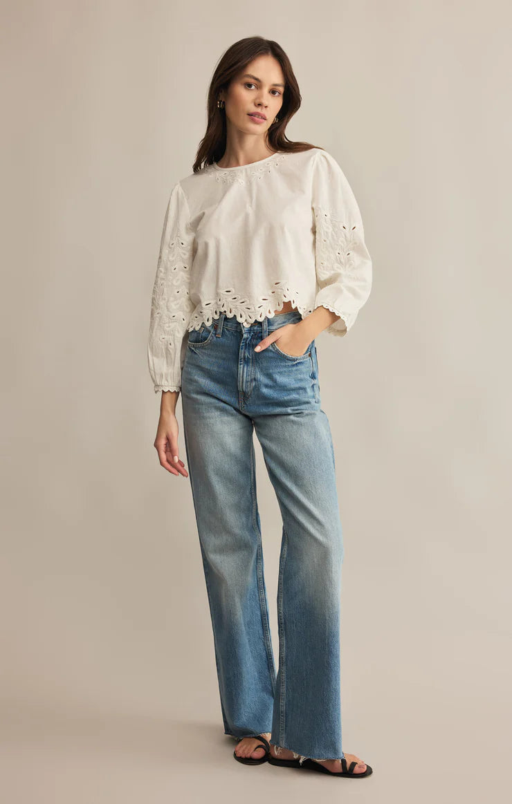Ambroise Embroidered Linen Top