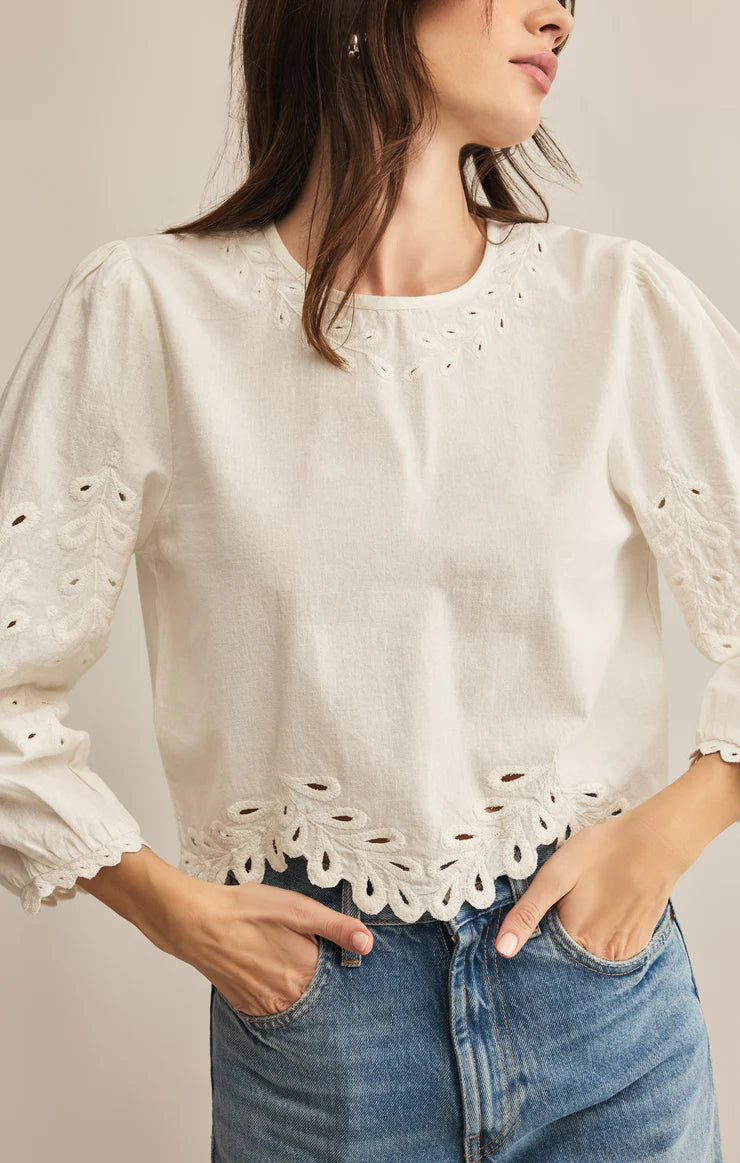 Ambroise Embroidered Linen Top