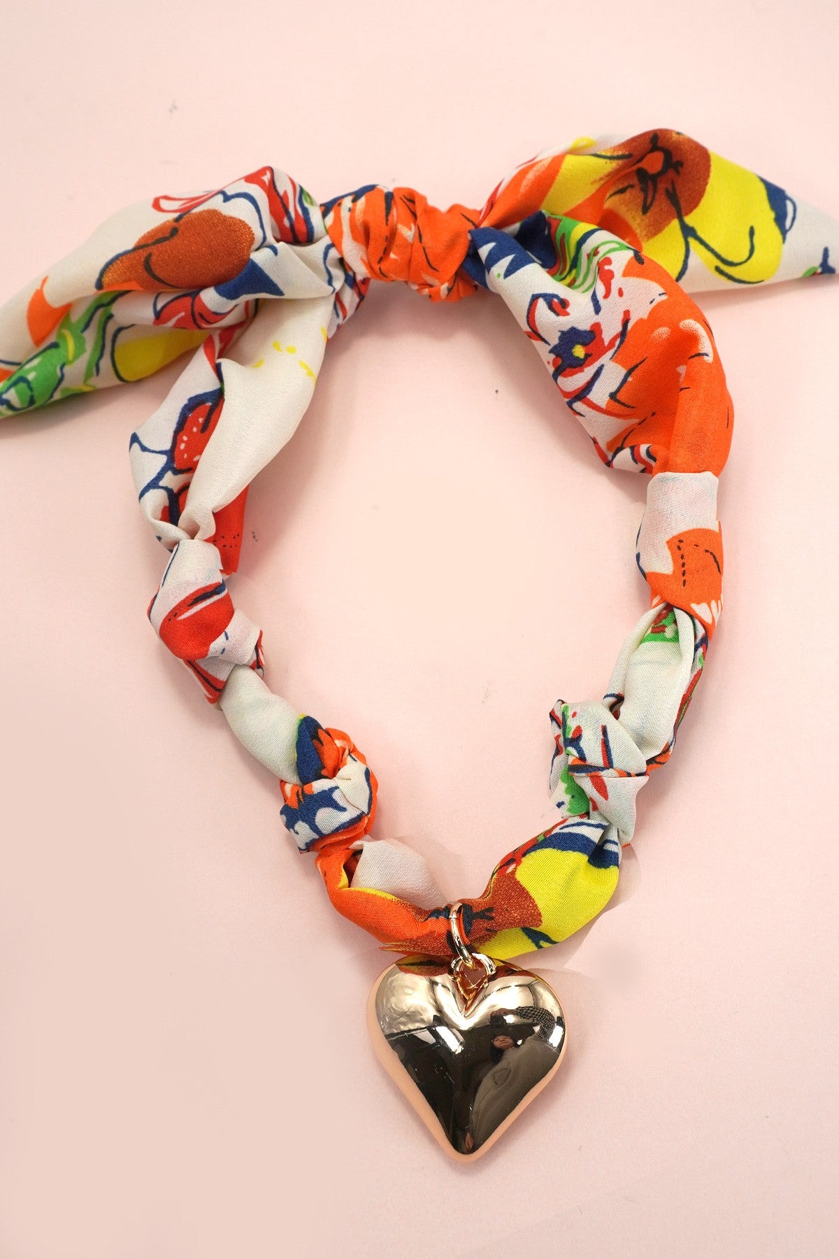 Catrina Scarf Necklace Orange