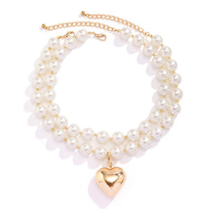 Avril Pearl Heart Necklace