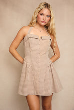 Load image into Gallery viewer, Gingham Charm Halter Dress