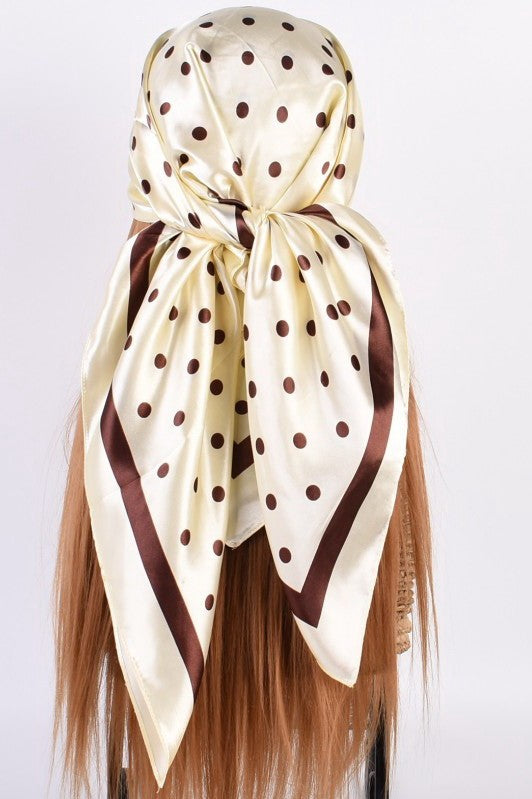 Café Stroll Silk Scarf Ivory