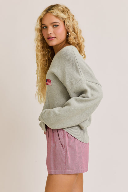 Biggest Fan Teddy USA Sweater