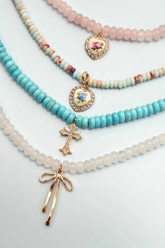 Back To Me Beaded Necklace Aqua