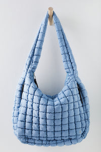 Quilted Carryall Dusty Blue