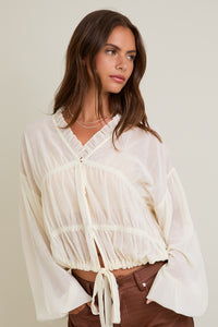 Soft Light Ruffle Blouse