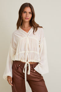 Soft Light Ruffle Blouse