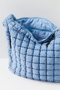 Quilted Carryall Dusty Blue