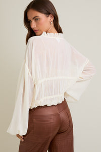Soft Light Ruffle Blouse