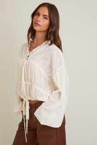 Soft Light Ruffle Blouse