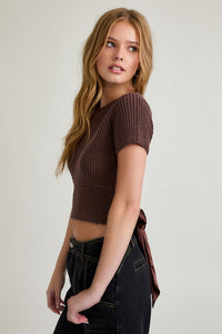 Vanessa Bow Back Top Brown