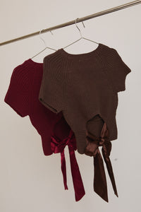 Vanessa Bow Back Top Brown