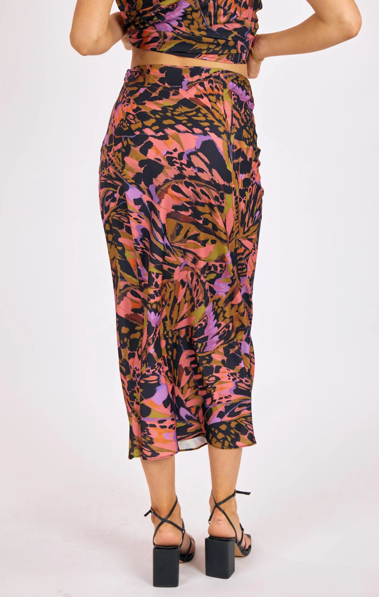 Butterfly Kiss Bias Midi Skirt