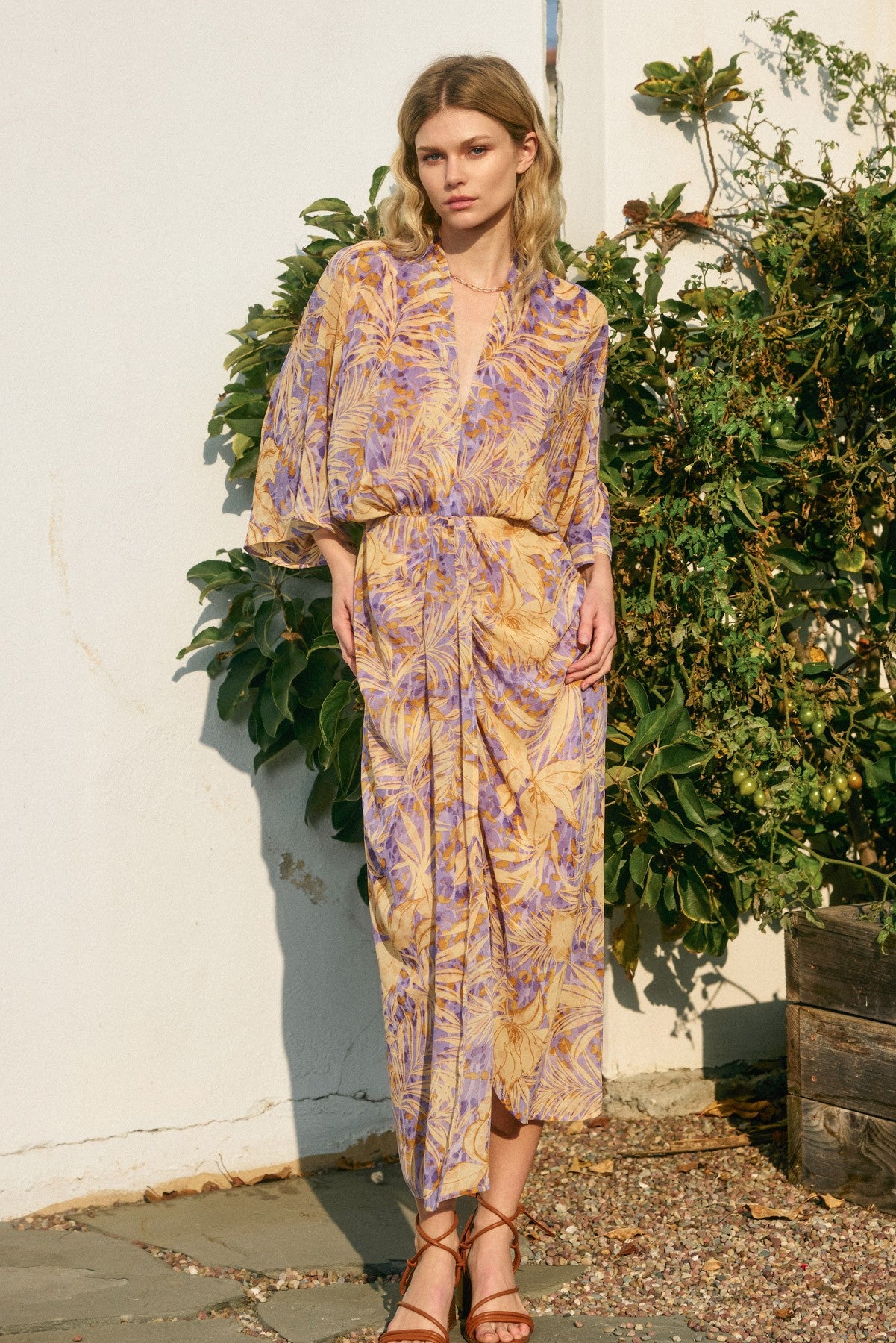 Checking In Ruched Dress