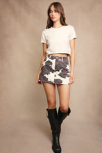 Load image into Gallery viewer, Model wearing City Lights Cropped Sweater in cream, short sleeve fitted knit with crew neckline.