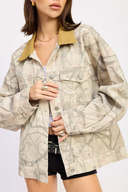 Woodland Camo Trucker Jacket