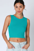 Load image into Gallery viewer, Carolina Crew Neck Crop Bluebird