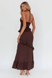Cocoa Ruffle Cutout Dress
