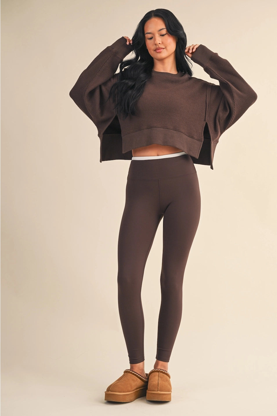 Soft Relay Knit Top Chocolate