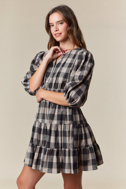 Autumn Grove Plaid Dress