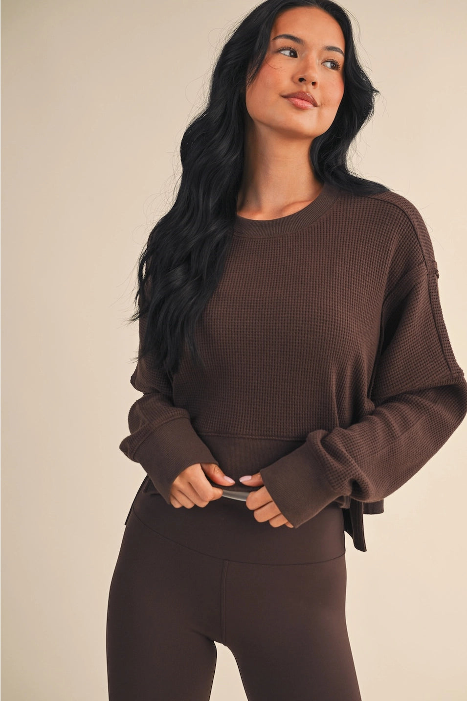 Soft Relay Knit Top Chocolate