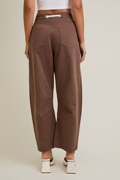 Rope Tie Barrel Jeans