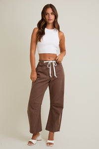 Rope Tie Barrel Jeans