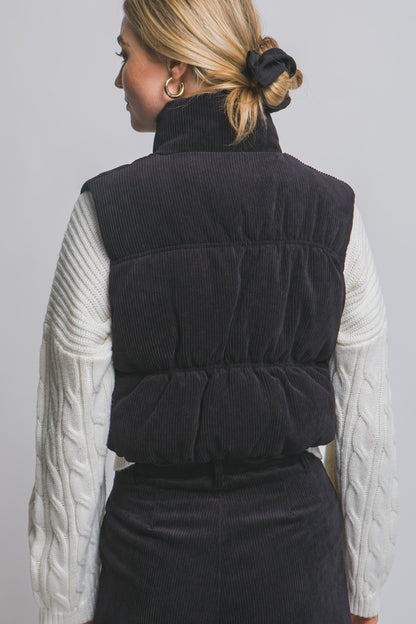 Charlotte Corduroy Vest Black
