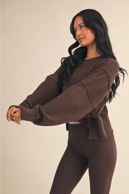 Soft Relay Knit Top Chocolate