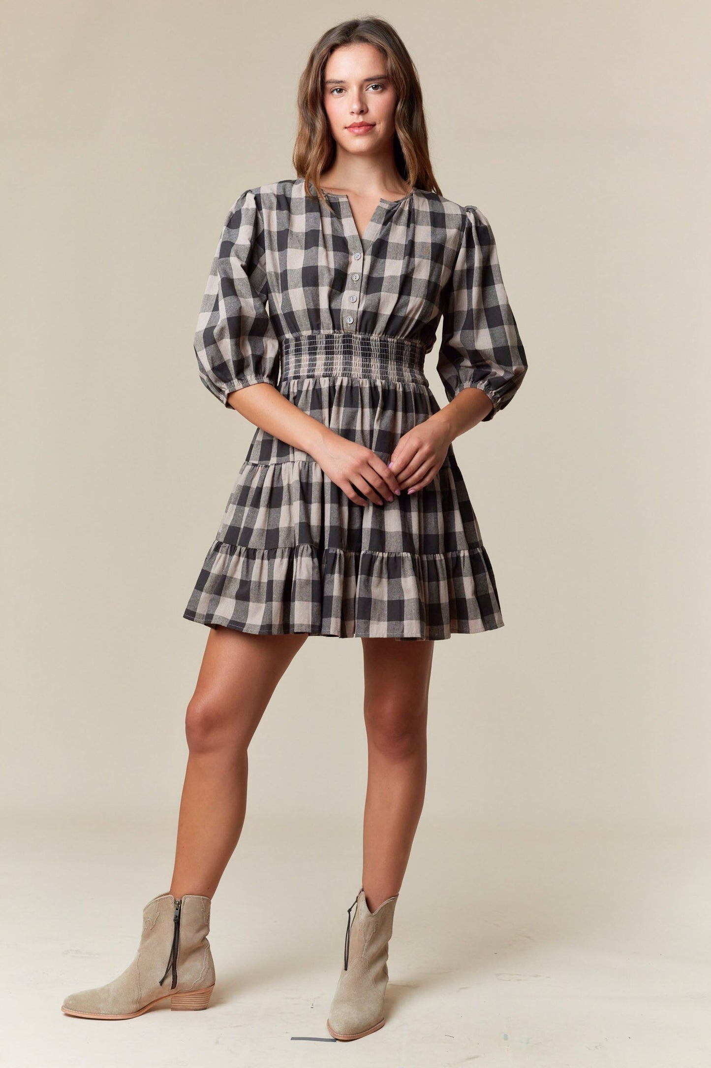 Autumn Grove Plaid Dress
