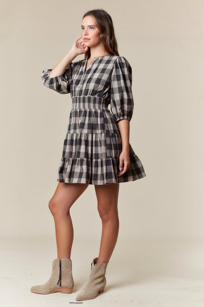Autumn Grove Plaid Dress