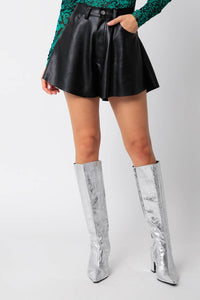 Charlie Leather Shorts Black