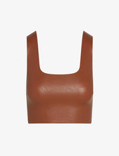 Load image into Gallery viewer, Faux Leather Crop Cocoa