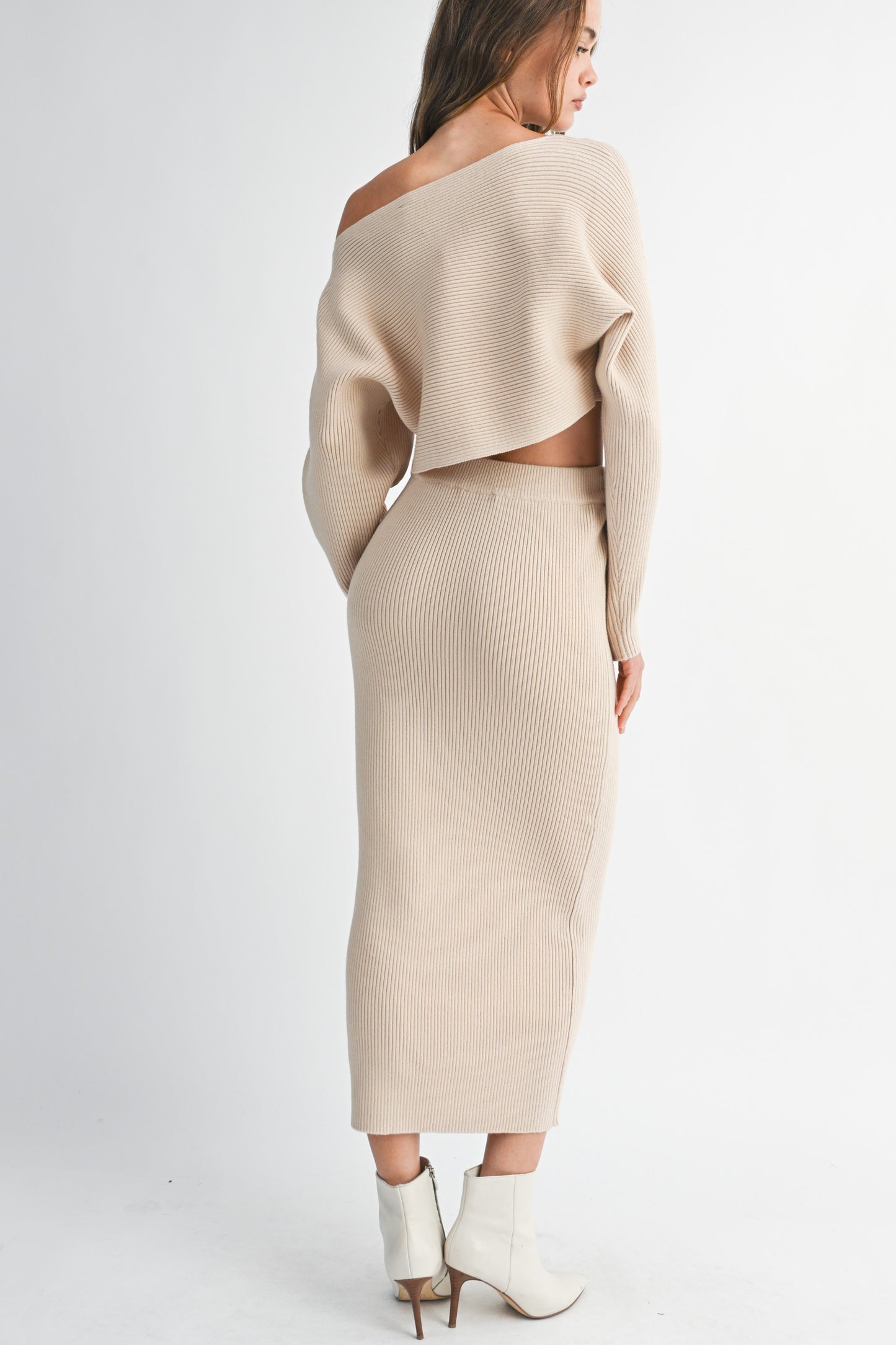 Harper Ribbed Sweater Skirt Set