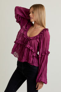 Violet Reverie Ruffle Blouse