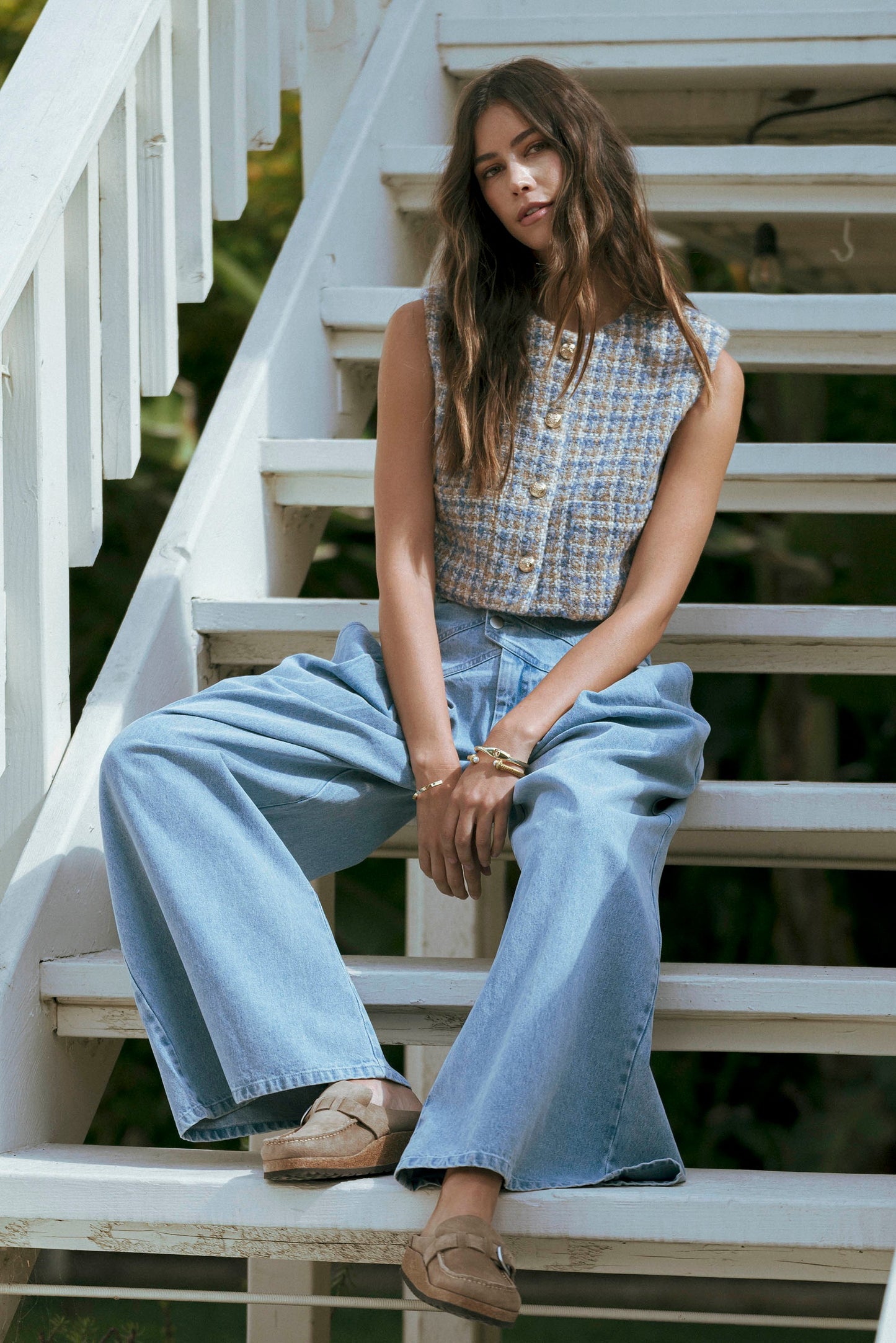 Horizon Pintuck Denim Pants