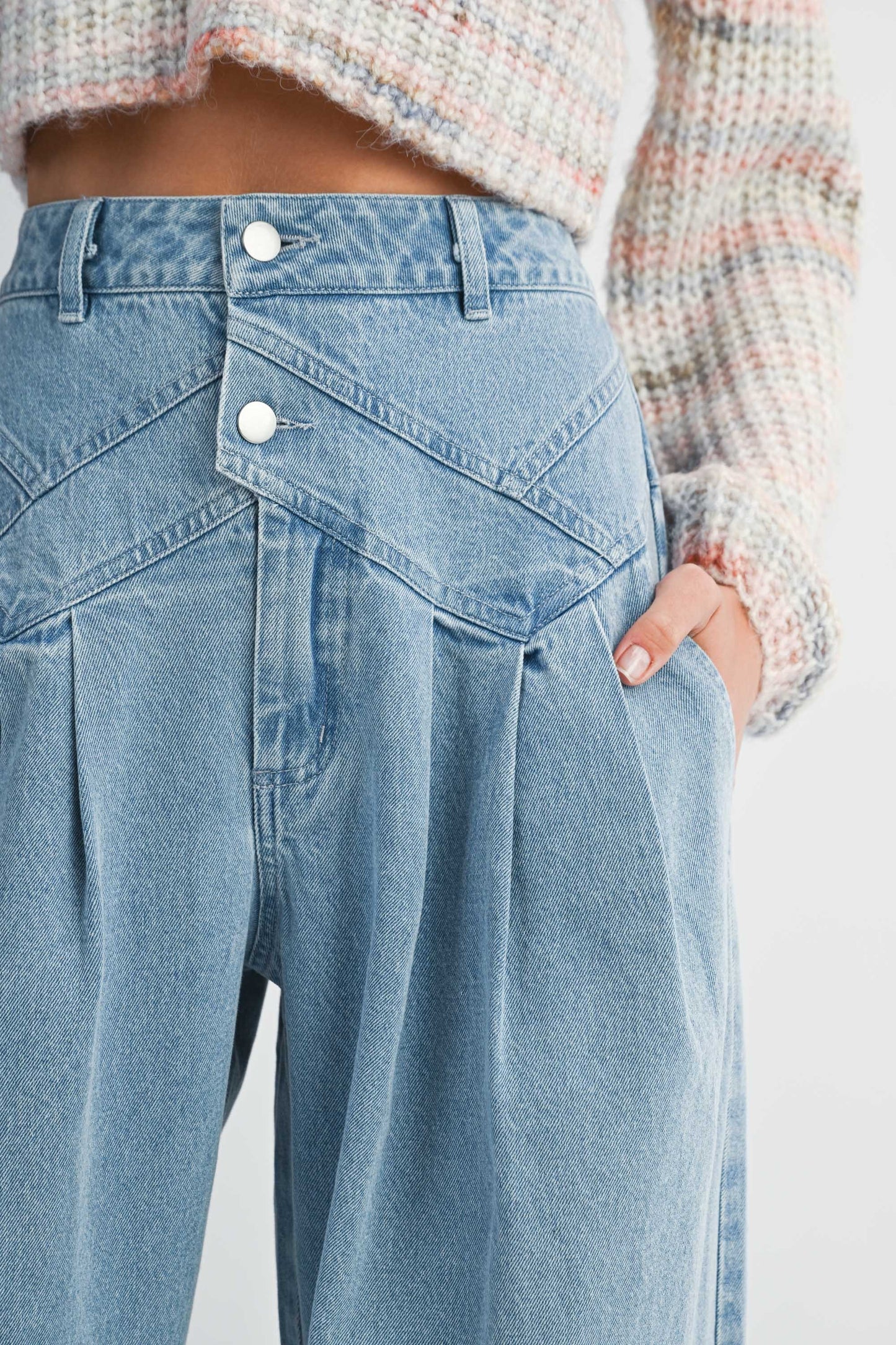 Horizon Pintuck Denim Pants